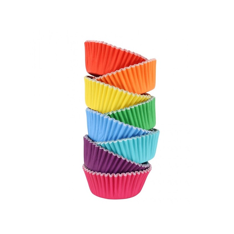 PME Rainbow Foil Cupcake Cases, 100 pcs