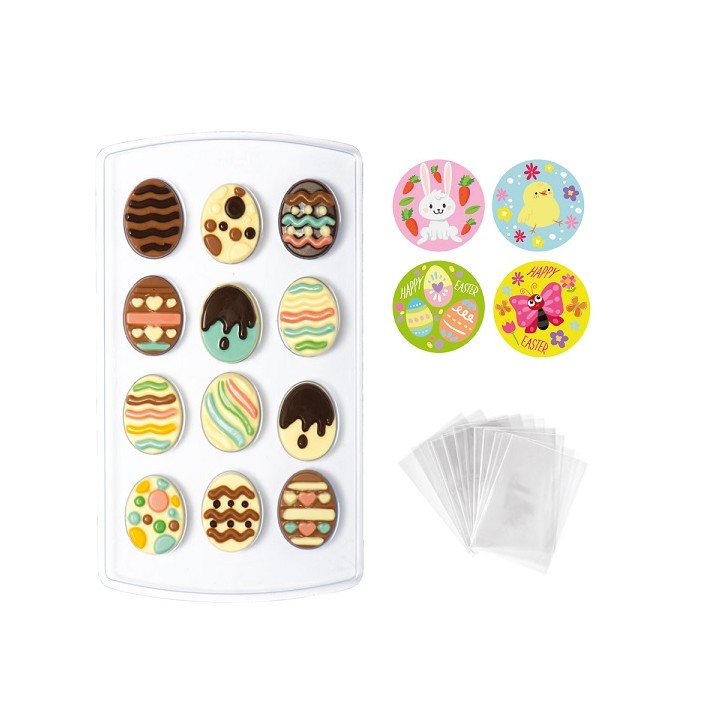 Ostereier Schokoladen Set mit Geschenktüten 0890012 Ostereier Schokoladen Set mit Geschenktüten 0890012