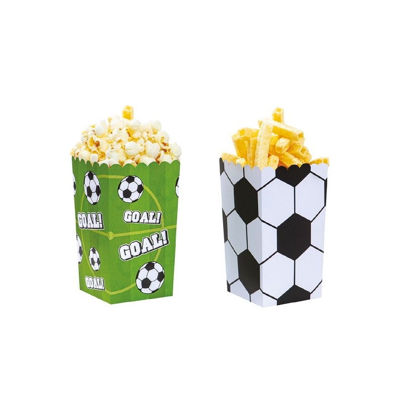 Decora Football Popcorn Boxes, 6 pcs