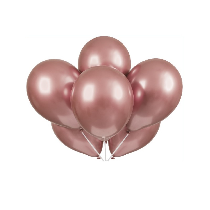 Unique Party Platinum Balloons Rose Gold, 6 pcs