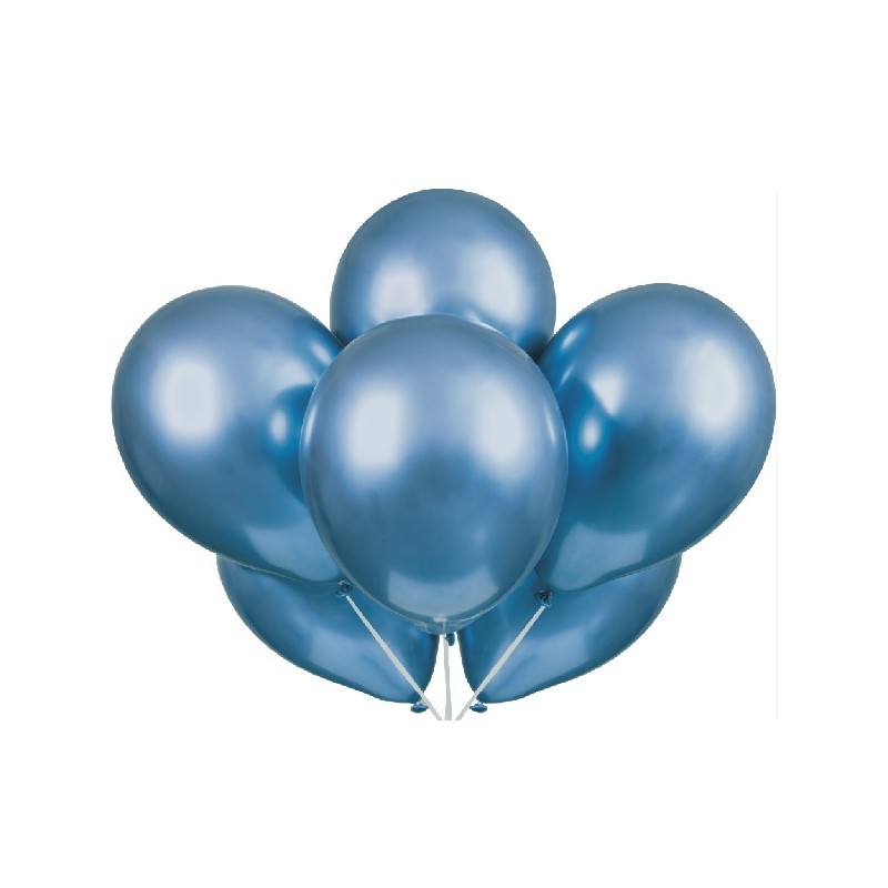 Unique Party Platinum Luftballons Blau, 6 Stück