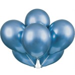 Unique Party Platinum Balloons Blue, 6 pcs