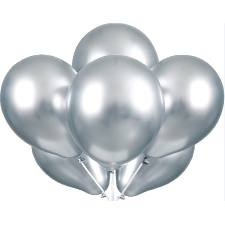 Ballons Platinum Silber, 6 Stück