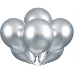 Unique Party Platinum Balloons Silver, 6 pcs