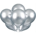 Unique Party Platinum Luftballons Silber, 6 Stück