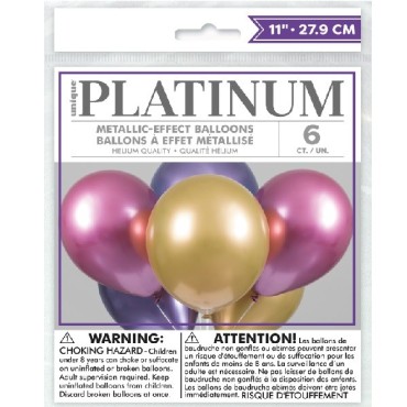 Ballons Platinum Lila Mix, 6 Stück