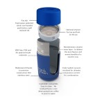 Frank Green Tea Strainer BLUE Ceramic Button Lid Ceramic Steel Bottle, 595ml