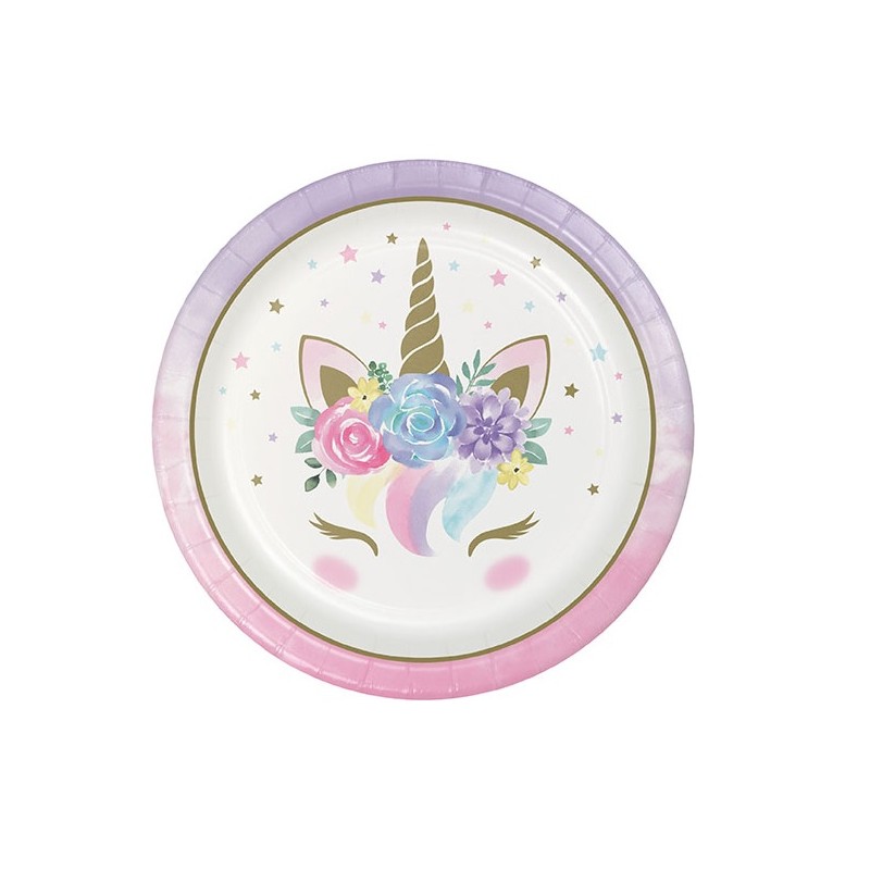 Anniversary House Unicorn Baby Plates, 8pcs