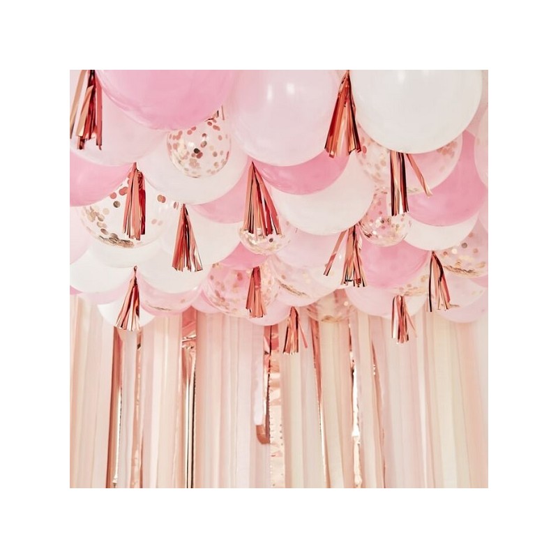 Ginger Ray Rose Gold Balloon Ceiling Set, 323 pcs