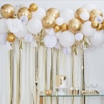 Ginger Ray Gold-White Balloon & Fan Garland Kit