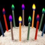 Colored Flamed Partycandles, 12 pcs