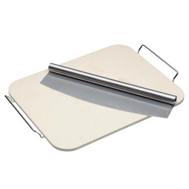 KitchenCraft World of Flavours Italian Large Pizza Stone & Cutter