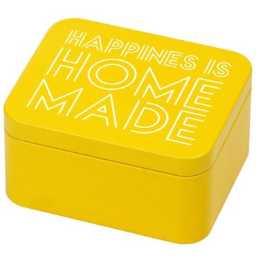 438255 HAPPINESS IS HOME MADE - Colour Splash Cookie Tin Yellow