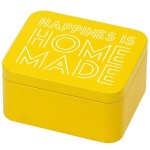 Birkmann Yellow Tin Box HAPPINESS is home made - 10x12x6cm