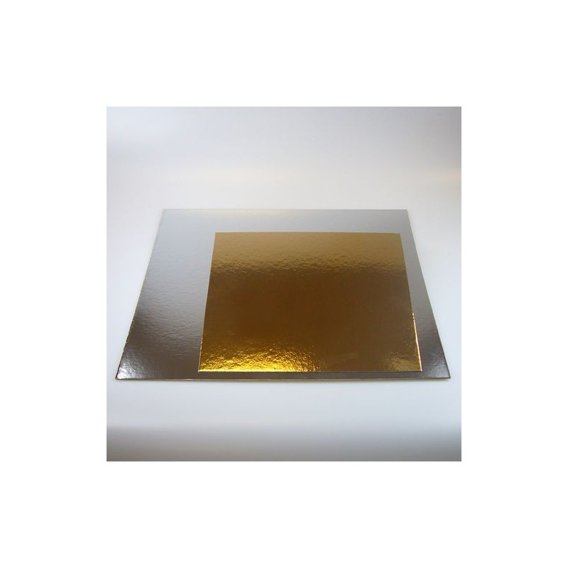 25x25cm FunCakes Tortenplatte Quadratisch Gold/Silber 3 Stück