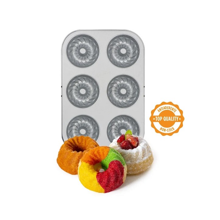 Decora Mini Bundt Cake Pan for 6 Cakes Ø 7.5cm