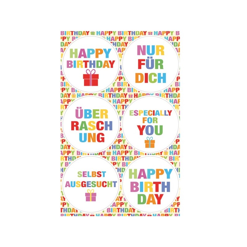 Birthday Sticker Set assorted, 24 pcs