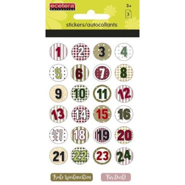 EC324, Advent Calender Sticker, 1-24