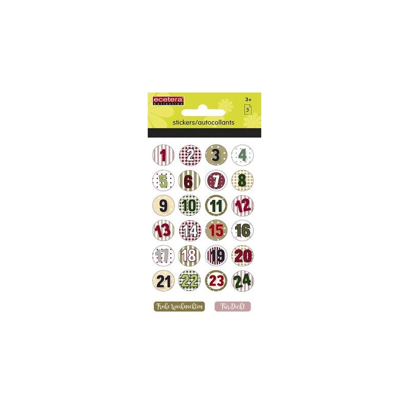 Adventkalender Sticker FÜR DICH 1-24 (3 Bogen)