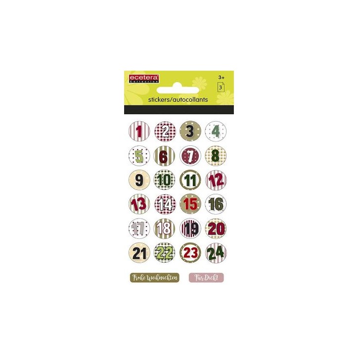 Adventskalender Sticker FÜR DICH 1–24 | 3 Bogen