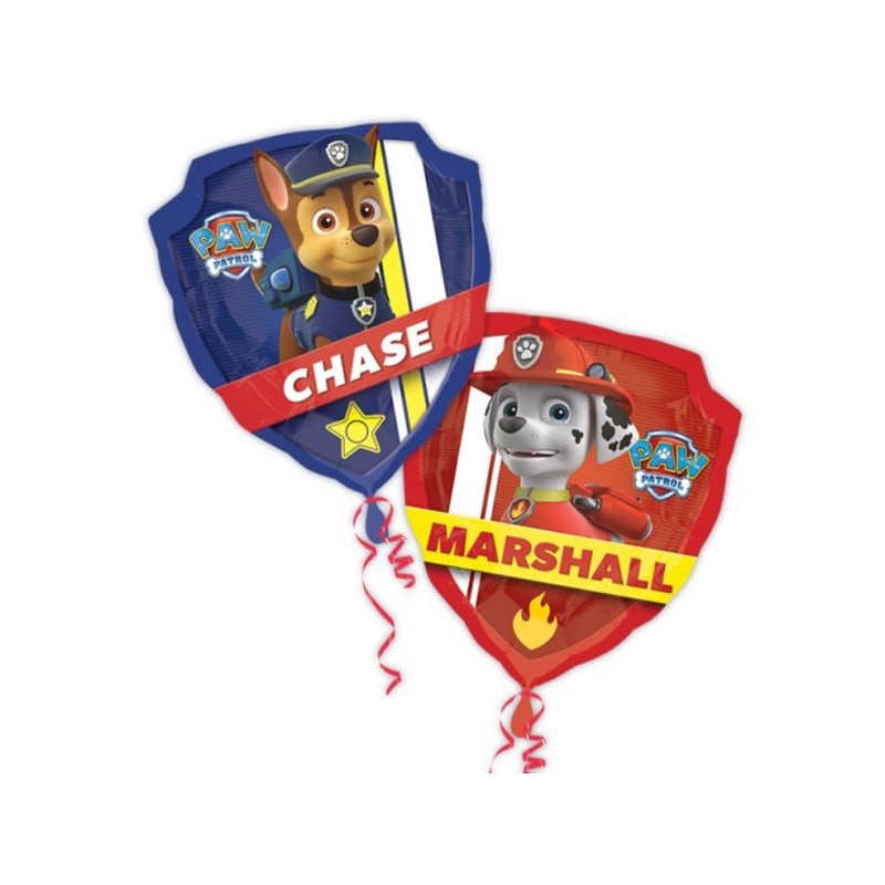 Chase/Marshall Paw Patrol Foil Balloon, 63x68cm