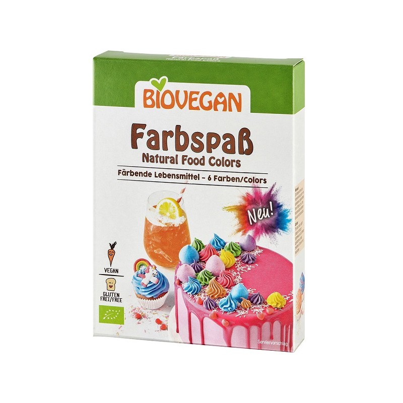 BIOVEGAN Colour Fun - Natural Food Colors Set 6x8g - GLUTEN FREE