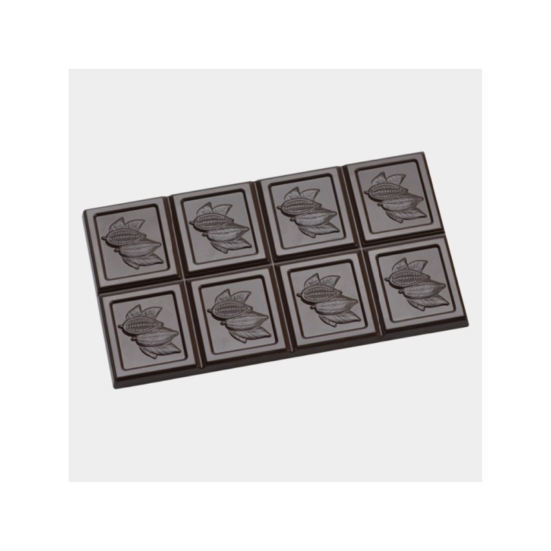 3er Schokoladentablette mit Kakaoschoten Giessform, 70g