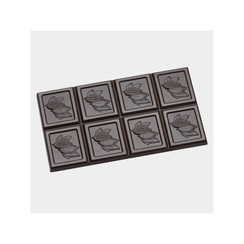 Triple Chocolate Bar Mould with Cocoa Pods Design, 70g