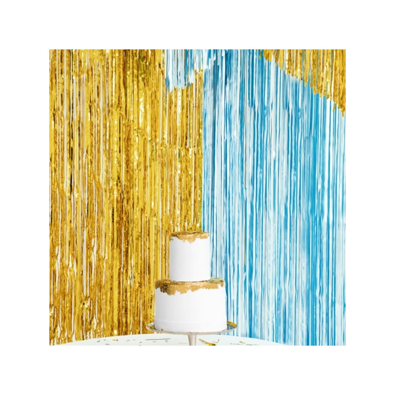 PartyDeco Glitzer-Gold Vorhang Backdrop, 90x250cm