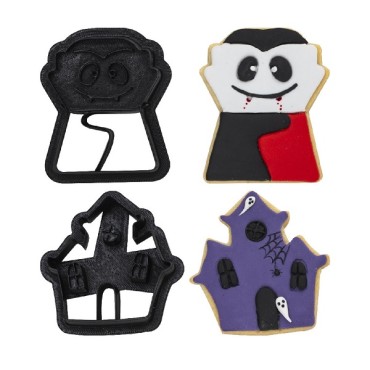 Halloween Cookie Cutters Ghost House and Vampire, 2 pcs