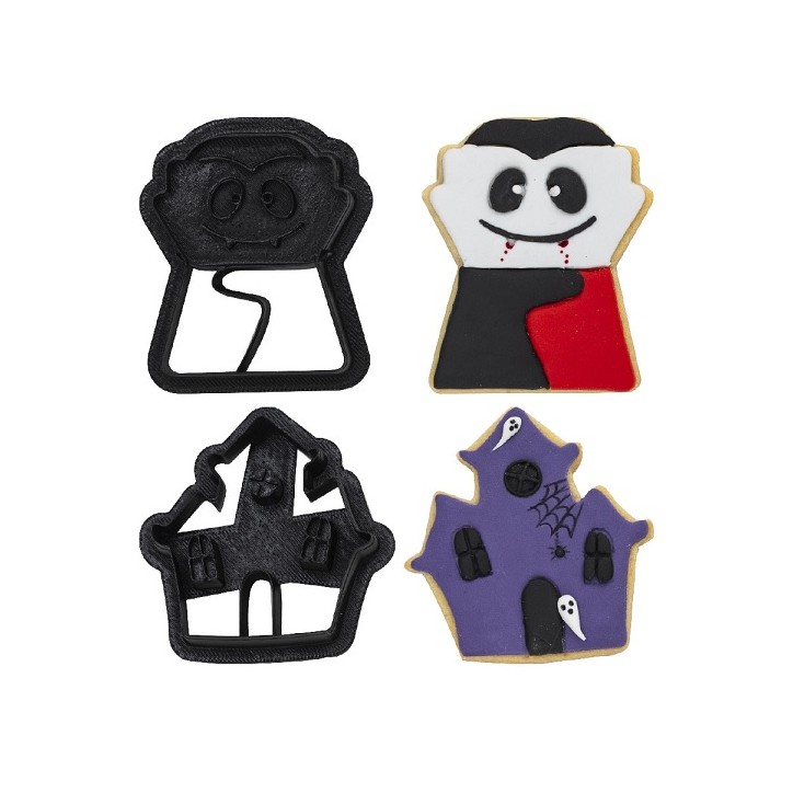 Decora Haunted House & Vampire Halloween Cutters, 2 Pieces