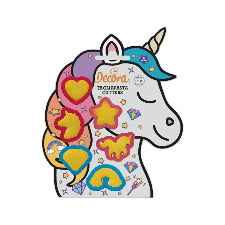 Decora Mini Einhorn Ausstecherset, 6 Stück | Unicorn