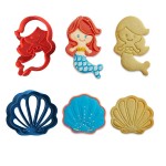 Decora Mermaid & Shell Cookie Cutter Set, 2 pcs