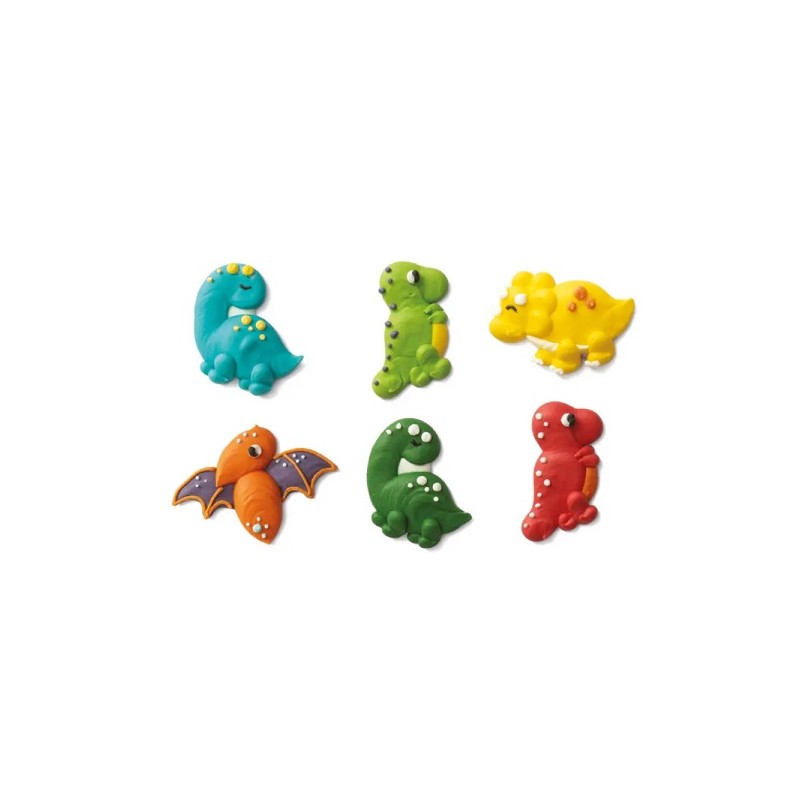 Decora Dinosaur Sugar Decorations, 6 pcs