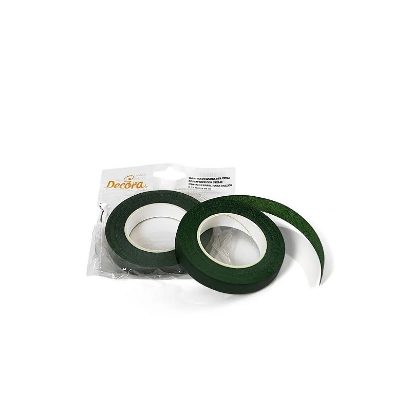 Decora 12mm Florist Tape Dark Green, 27m