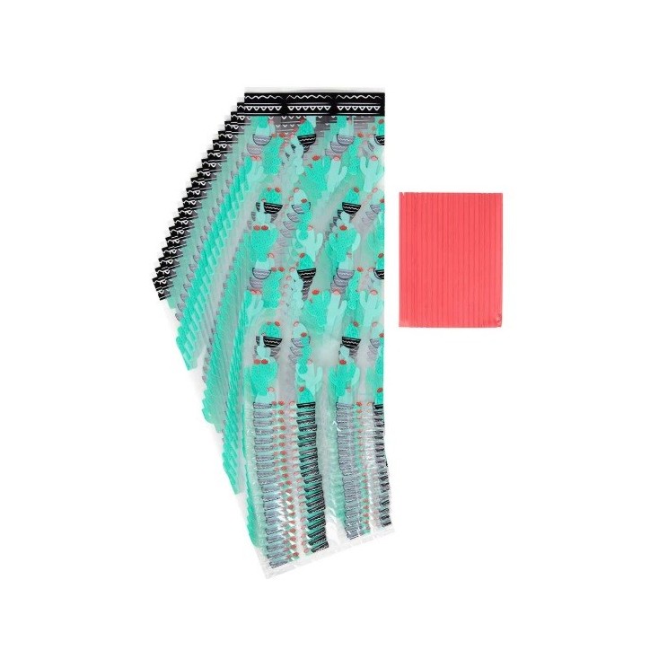 Wilton Cactus Clear Treat Bags 10x24cm, 20 Pieces