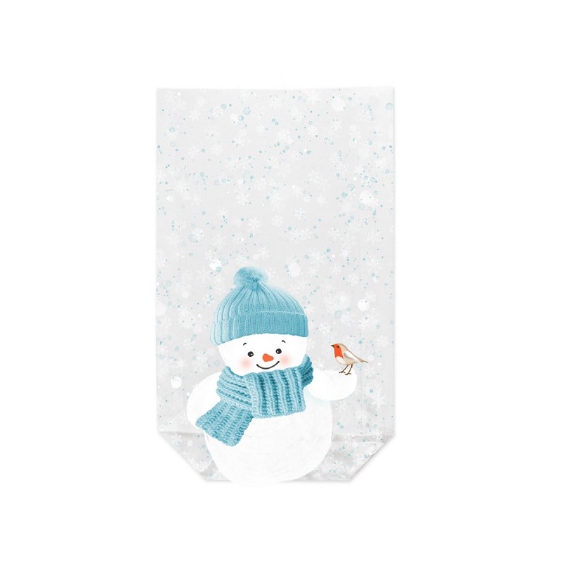 Zischka 11.5x19cm Clear Gift Bags - Snowman Paule, 10 pcs