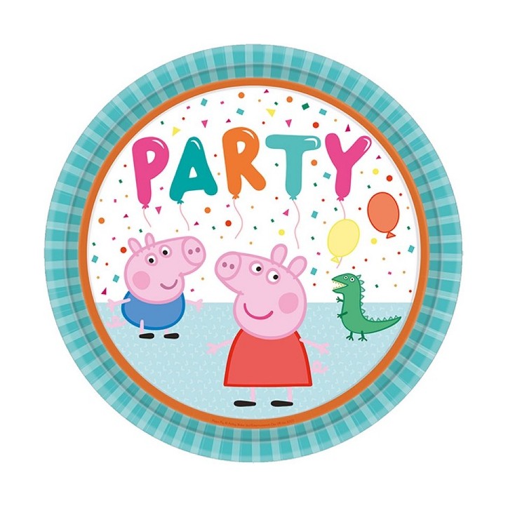 Amscan Peppa Pig Teller, 8 Stück | Pappteller 23cm