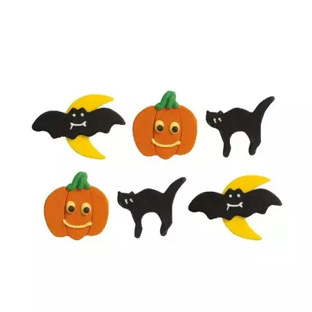 Decora Halloween Zuckerdekor, 6 Stück | Zuckerfiguren