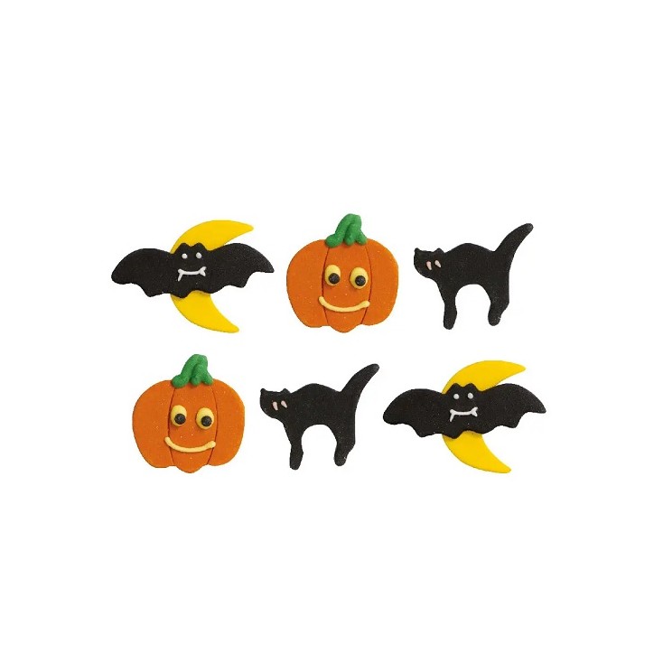 Decora Halloween Zuckerdekor, 6 Stück | Zuckerfiguren
