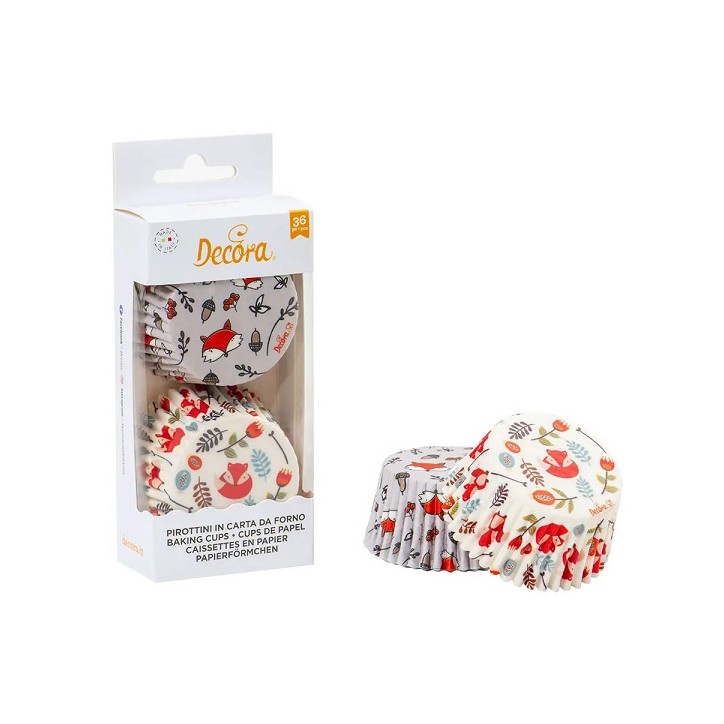 Decora Woodland Animals Cupcake Cases – 36 pcs | Forest Fox & Squirrel Design