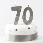 Talking Tables Number 7 Birthday Candle Silver Glamour, 7.5cm