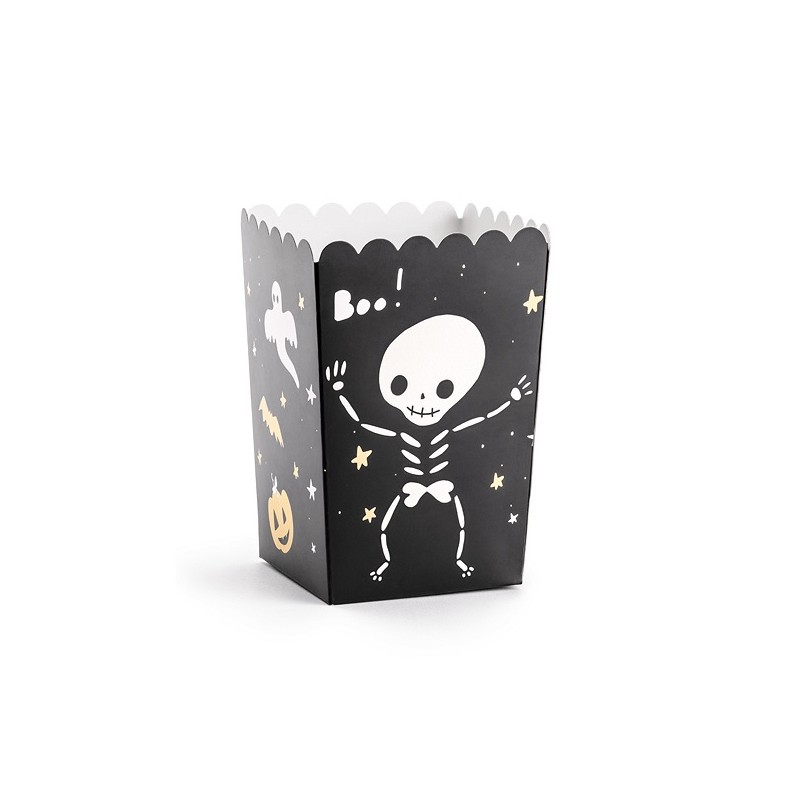 PartyDeco Halloween Boo! Popcorntüten, 6 Stück