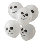 Ginger Ray Halloween Skeleton Face Balloons, 5 pcs