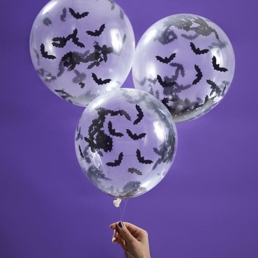 Bat Confetti Balloons, 5pcs