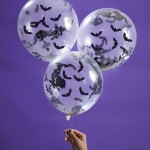 Halloween Bat Confetti Balloons, 5 pcs