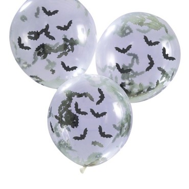 Bat Confetti Balloons, 5pcs