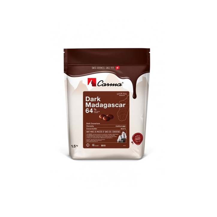 Carma Dark Madagascar 64% Couverture Drops, 1.5kg