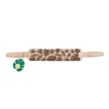 Tropical embossed Wooden Rolling Pin
