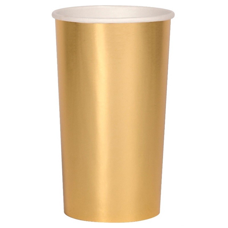 Meri Meri Gold Highball Cups, 8 pcs